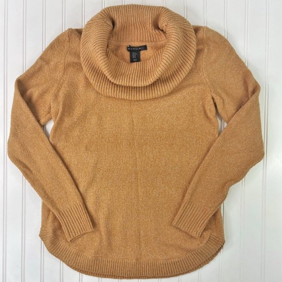 Tahari Dark Caramel Cowl Neck Sweater - Picture 1 of 4